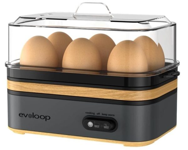 Rapid Egg Cooker Electric 6 Eggs Capacity, Soft, Medium, Hard Boiled, Black