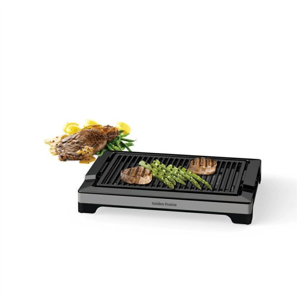 1600W Electric Indoor outdoor Grill Smokeless BBQ Griddle w/ Non-Stick Tabletop