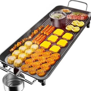 Electric Barbecue Grill Cooking BBQ Adjustable Temperature Indoor Griddle Cooker