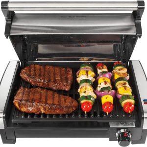 Electric Indoor Searing Grill with Adjustable Temperature Stainless Steel