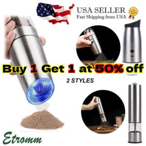 Electrical Metal Grinder Automatic Tobacco Herb Pepper Salt Mill Electric Light