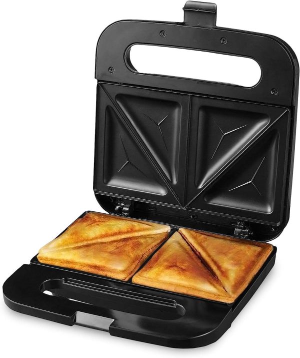 Electric Sandwich Maker, Non-Stick Plates, Indicator Lights，New-Black GPS401B