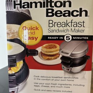 Hamilton Beach Breakfast Sandwich Maker 25475 (Ready In 5 Minutes) New Open Box