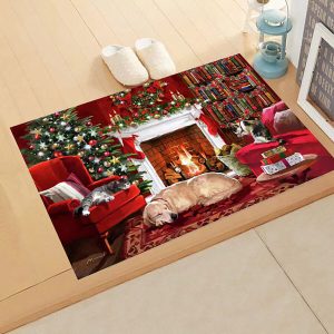 Christmas Winter Rug Kitchen Mat Super Absorbent Non-Slip Rug for Door Mat