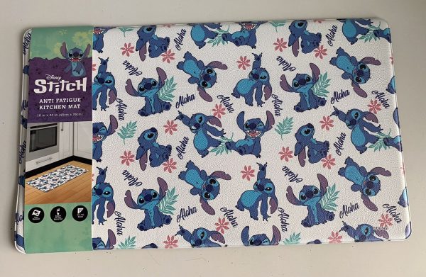 Disney Stitch Anti Fatigue Kitchen Mat 18 X 30” Aloha Hibiscus Tropical NEW