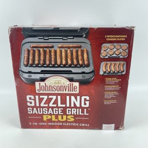 NEW Johnsonville Sizzling Sausage Grill PLUS Indoor Electric Grill BTG-0500 OPEN