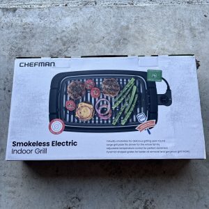 NEW Chefman Smokeless Indoor Electric Grill Adjustable Temperature Control Black