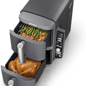 SL401 Doublestack XL 2-Basket Air Fryer, Doublestack Technology Cooks 4 Foods at