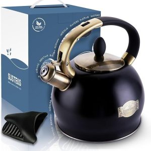 SStove Top Whistling Tea Kettle – Food Grade Stainless Steel Teakettle Teapot wi