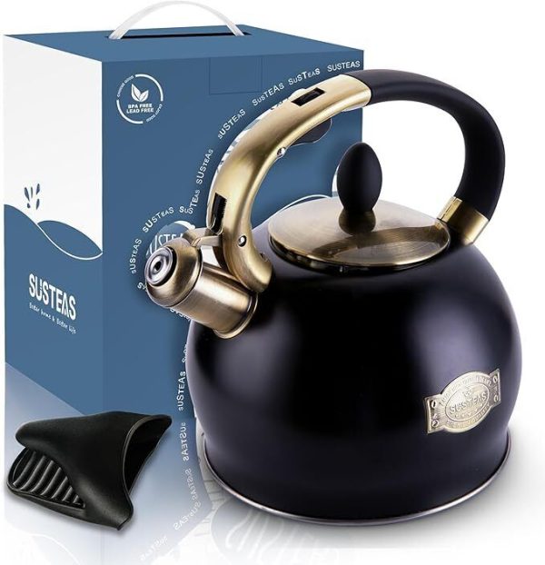 SStove Top Whistling Tea Kettle – Food Grade Stainless Steel Teakettle Teapot wi