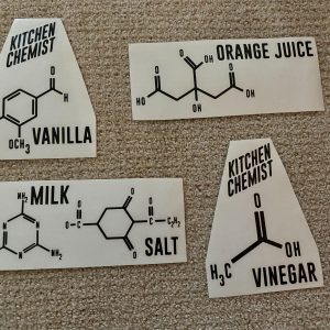 KITCHEN CHEMIST !  DRESS UP YOUR MIXER! VINYL DECAL STICKERS for KITCHEN MIXERS!