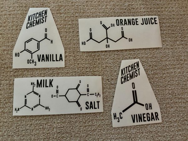 KITCHEN CHEMIST !  DRESS UP YOUR MIXER! VINYL DECAL STICKERS for KITCHEN MIXERS!