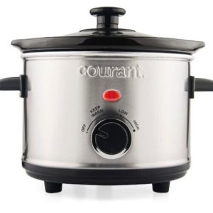 Courant 1.6 Quart Slow Cooker, Multiple settings, Brushed Stainless