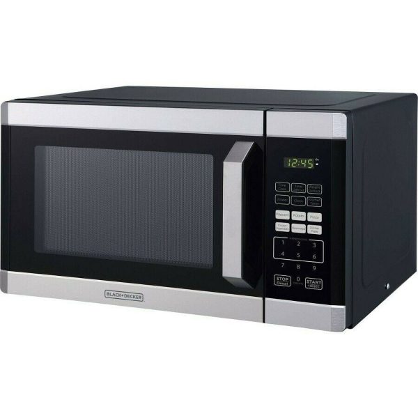 BLACK+DECKER 0.9 cu ft 900W Microwave Oven, Stainless Steel