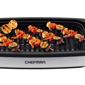 NEW Chefman Smokeless Indoor Electric Grill Adjustable Temperature Control Black