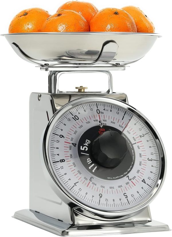 11Lb Precise Portions Analog Scale Stainless Steel Mechanical Kitchen Scale, Rem