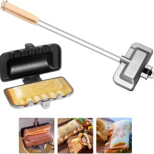 4w1h Sandwich Maker, Breakfast Hot Dog Black & Silver