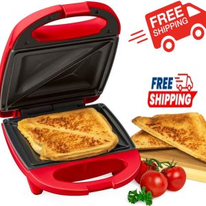 Compact Sandwich Maker, Ideal for Grilled Cheese and Breakfast Sandwiches