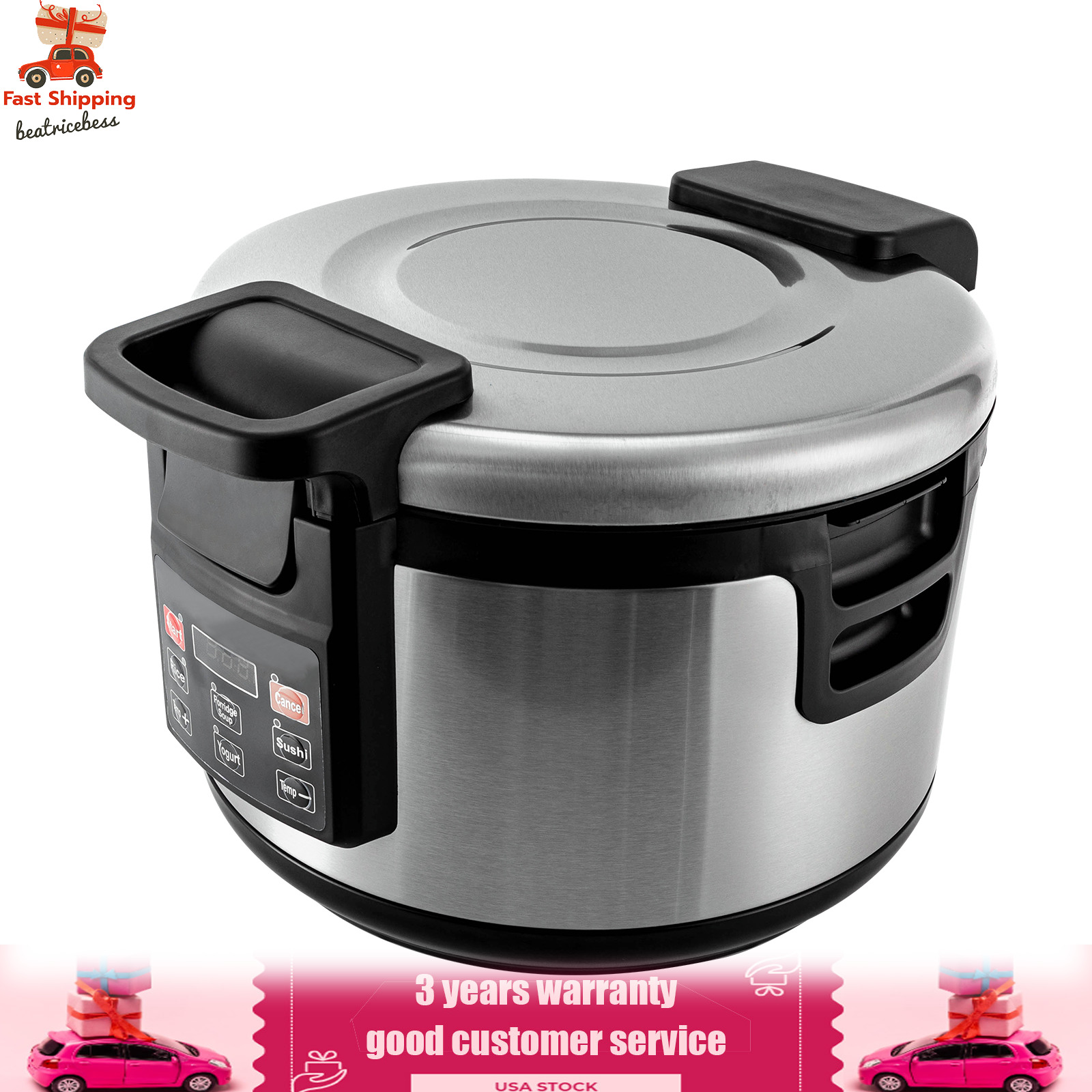 19L Commercial Rice Cookers Stainless Steel Electric Rice Warmer Soup ...