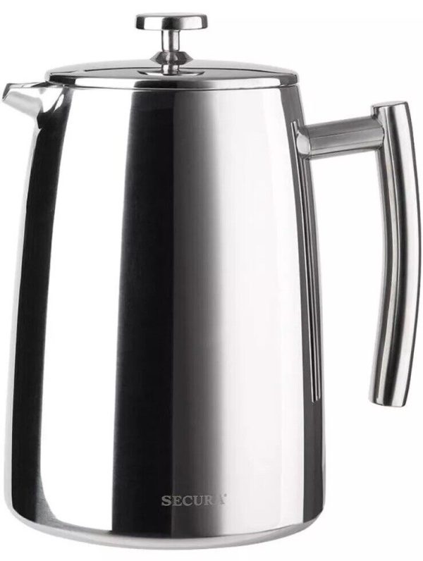 Secura French Press Coffee Maker, 50-Ounce, 18/10 Stainless 50 oz, Silver