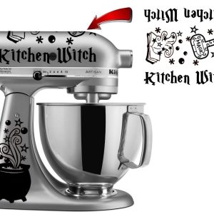 Kitchen Witch Vinyl Decal Stickers for Kitchen Mixers