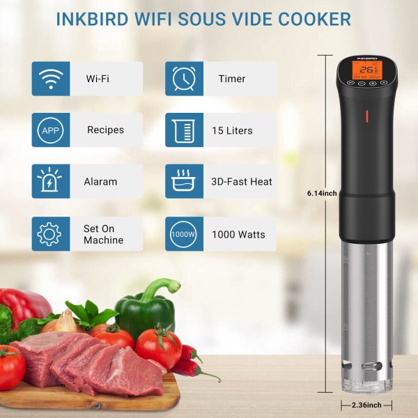 WiFi Sous Vide Slow Cookers Thermal Immersion Circulator Cooking Machine 120V