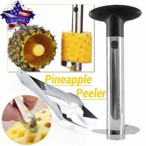 New Pineapple Peeler Slicer Added Seed Remover Tool Stainless Steel Fruit Cutter