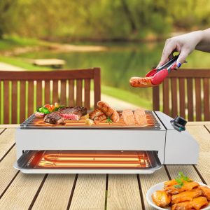 Electric Grill Portable Smokeless Non-Stick Cooking BBQ Griddle Indoor/outdoor