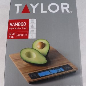 Taylor 3828 Bamboo Digital Kitchen Scale 11lb / 5kg Capacity New