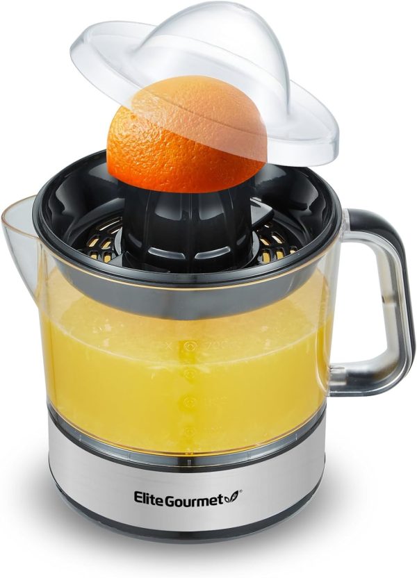 Electric Juicer Citrus Compact Orange Lemons  Easy Pour 24Oz Black/Stainless