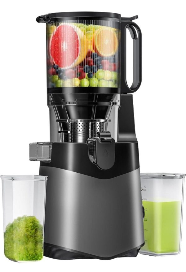 Cold Press Slow Juicer 5.8″ Extra Large Feed Chute Fit Whole Fruits & Vegetables