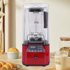 2200W Commercial Professional Blender W/ Shield Quiet Sound Enclosure Timer