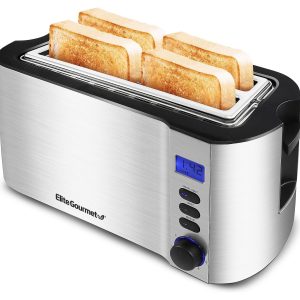 Elite Gourmet 4-Slice Digital SS Long-Slot Toaster