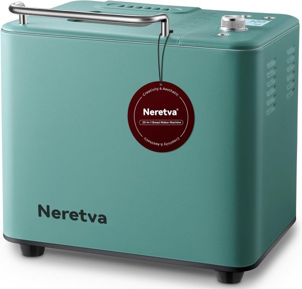 Neretva 20-IN-1 Bread Maker, Dual Heater 2LB Bread Machine Metal Material & Nons