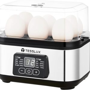 Electric Rapid Egg Cooker, 6 Egg Capacity for Hard Boiled Eggs, Poached Eggs, Sc