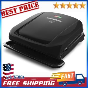 George Foreman 4-Serving Removable Plate Electric Grill and Panini Press, Geo…