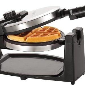 Commercial Hotel Double Belgian Waffle Maker Iron Rotating Baker Pan Machine