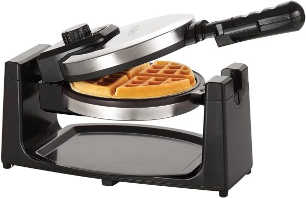 Commercial Hotel Double Belgian Waffle Maker Iron Rotating Baker Pan Machine