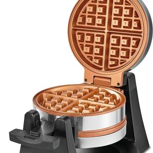 CRUX Double Rotating Belgian Waffle Maker, Keto Chaffles Iron with Nonstick PFOA