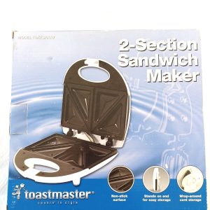 Toastmaster TM2SANW 2 Section Non Stick White Sandwich Maker NEW