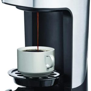 One Scoop One Cup Coffee Maker, Single Serve Brewer with Adjustable Drip Tray