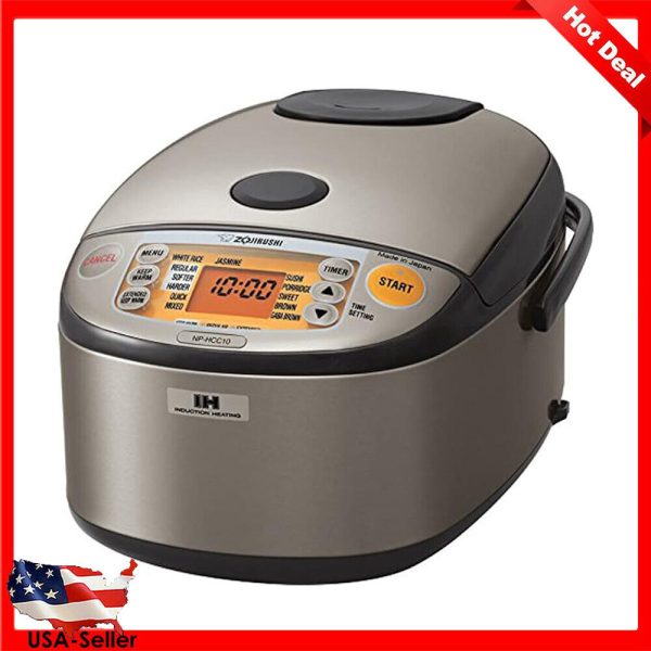 Electric Rice Cooker Warmer Induction Heating System Stainless Steel 1.8 L New