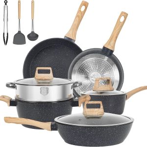 12 Pcs Pots and Pans Set Non Stick Kitchen Cookware Sets Nonstick Induction