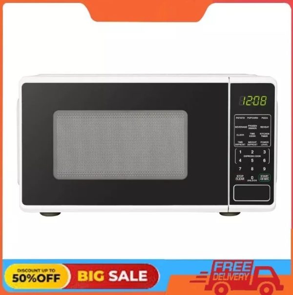 Mainstays 0.7 Cu ft Countertop Microwave Oven, 700 Watts, White