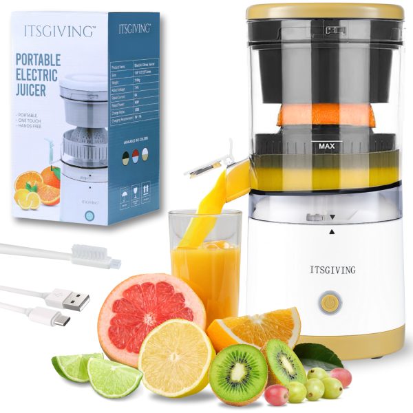 ITSGIVING Orange, Lemon & Citrus Juicer, Wireless, Portable, USB-C Rechargeable