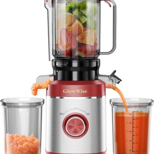 GlowWise Juicer with Built in Blades for Slicing Whole Fruit and Veggies