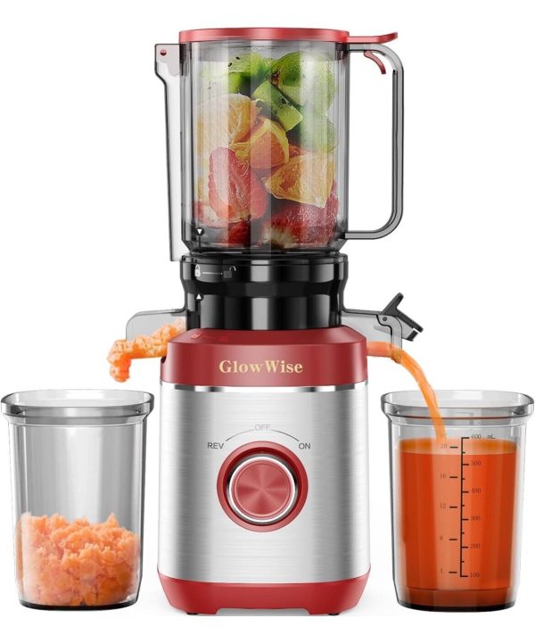 GlowWise Juicer with Built in Blades for Slicing Whole Fruit and Veggies