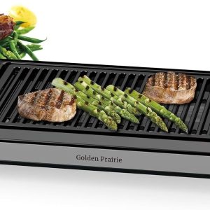 1600W Electric Smokeless Indoor Grill, Non-Stick Grilling Grate For Cooking BBQ