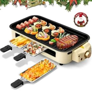 1500 W  Portable Grills Electric Smokeless, Non-Stick Cooking Removable Plate