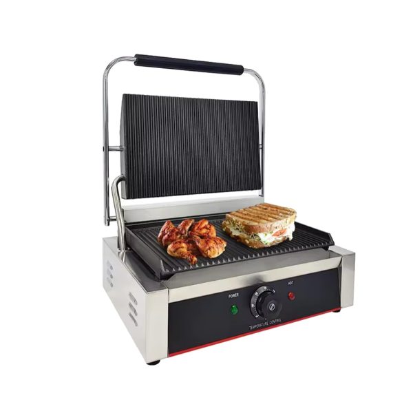 Commercial Panini Press With Grooved Grill Sandwich Maker Machine Electric Co…